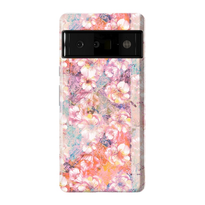 Pixel 6 Pro StrongFit Pink peach painted rose petals by Oana 