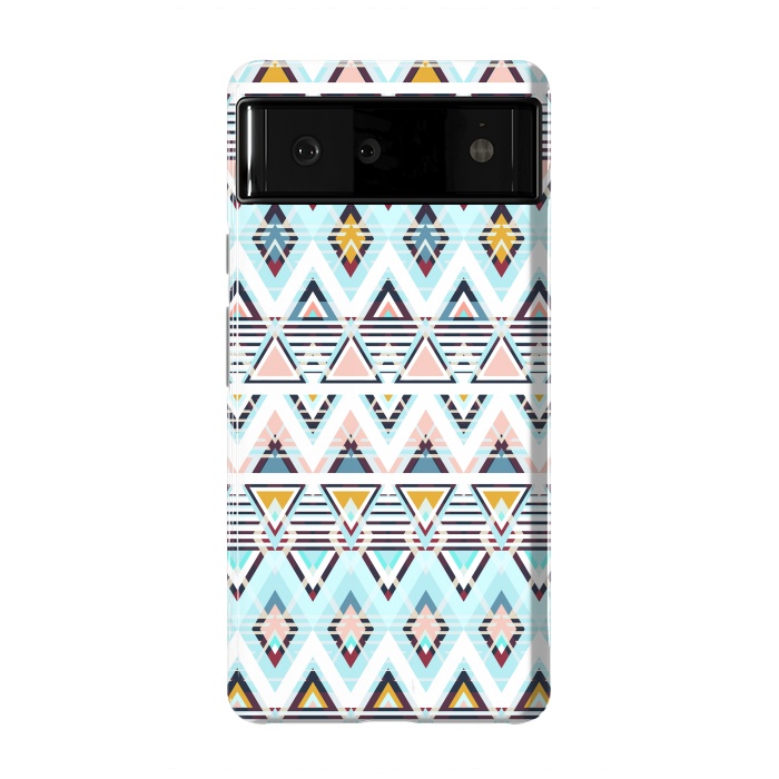 Pixel 6 StrongFit Colorful ethnic tribal triangles by Oana 