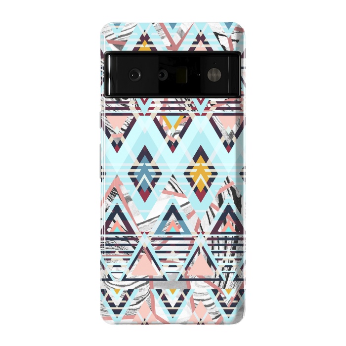 Pixel 6 Pro StrongFit Colorful brushed tribal triangles by Oana 