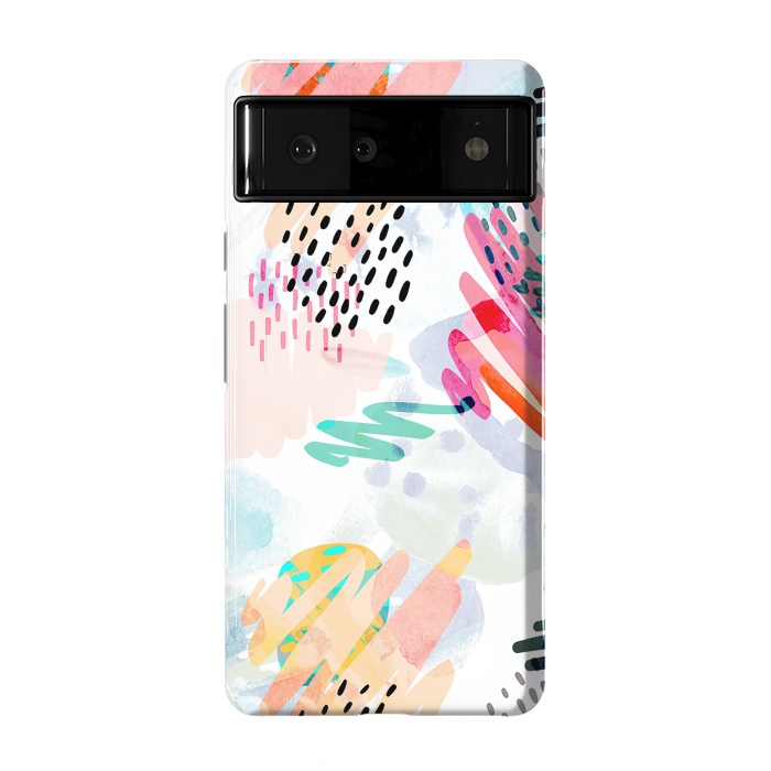 Pixel 6 StrongFit Playful paint splats and brushed doodles by Oana 