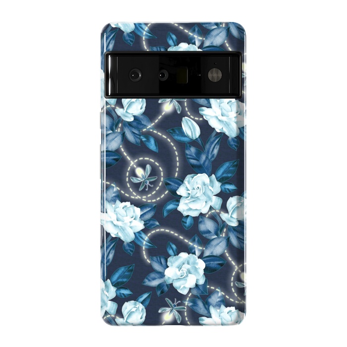 Pixel 6 Pro StrongFit Midnight Sparkles - fireflies and flowers by Micklyn Le Feuvre