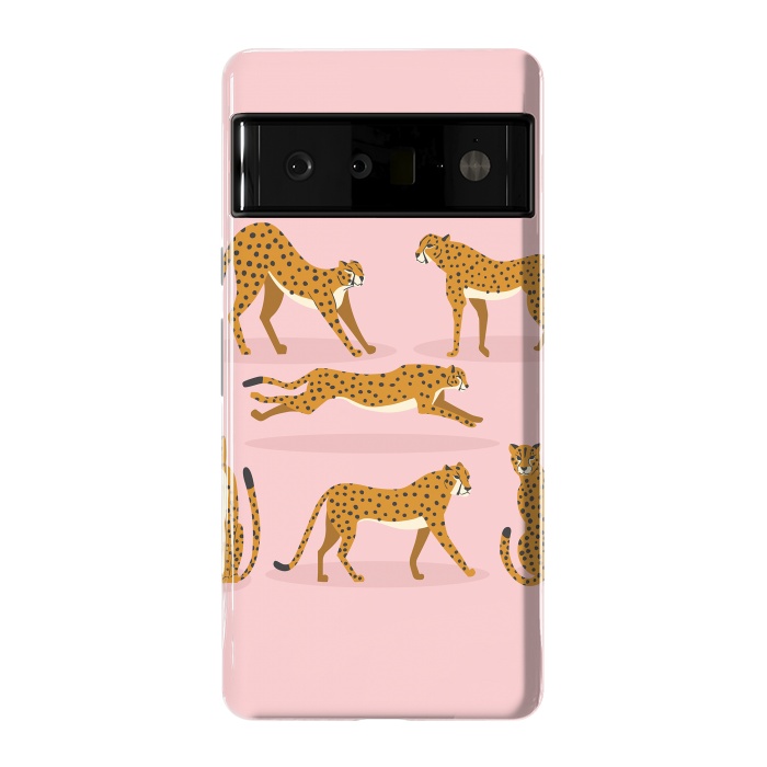 Pixel 6 Pro StrongFit Cheetahs on pink  by Jelena Obradovic