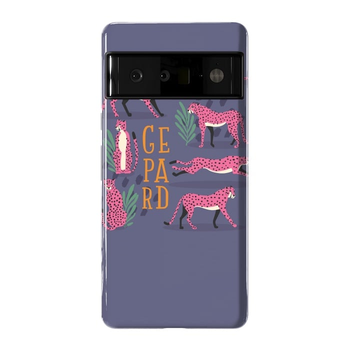 Pixel 6 Pro StrongFit Cheetahs on purple by Jelena Obradovic