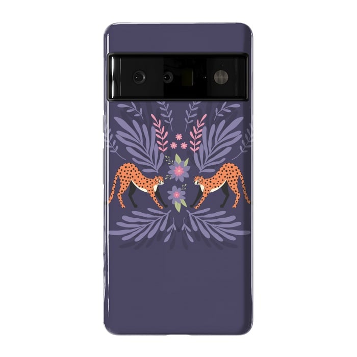 Pixel 6 Pro StrongFit Cheetahs pair purple by Jelena Obradovic