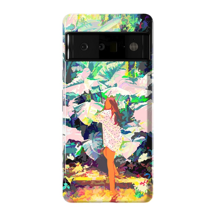 Pixel 6 Pro StrongFit Live Quietly In a Corner Of Nature, Modern Bohemian Woman Jungle Forest Eclectic Painting by Uma Prabhakar Gokhale