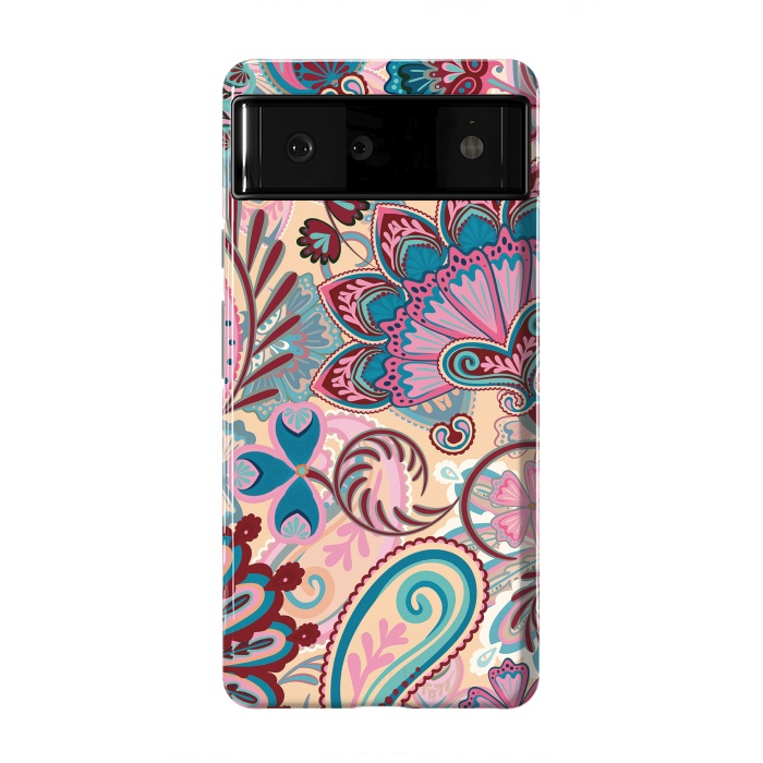 Pixel 6 StrongFit Paisley Flowers Design by ArtsCase