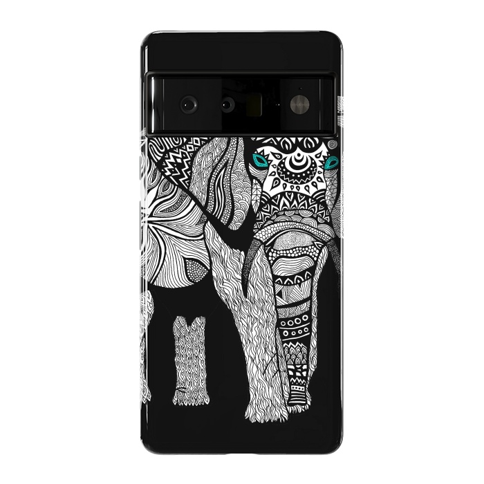 Pixel 6 Pro StrongFit Elephant of Namibia B n W by Pom Graphic Design