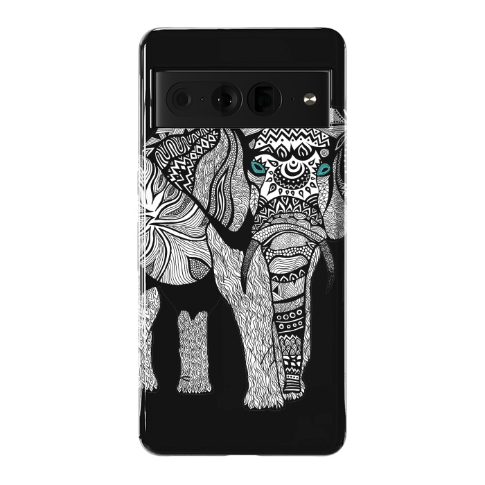 Pixel 7 Pro StrongFit Elephant of Namibia B n W by Pom Graphic Design