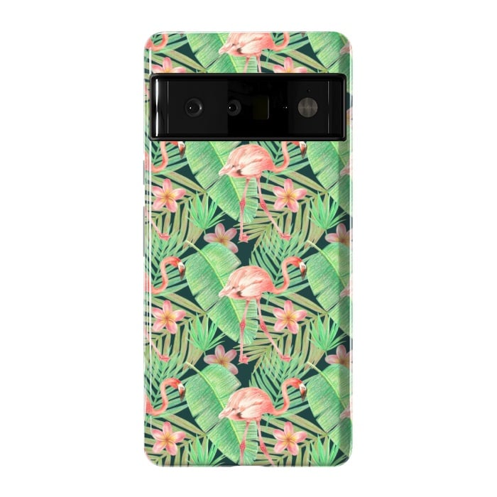 Pixel 6 Pro StrongFit pink flamingo in a jungle by Alena Ganzhela