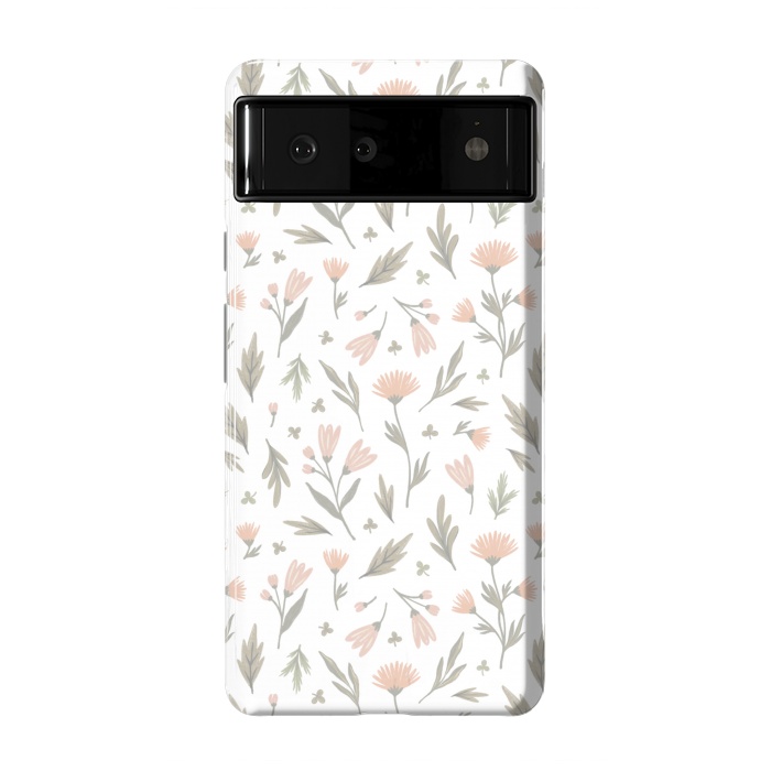 Pixel 6 StrongFit delicate flowers on a white by Alena Ganzhela