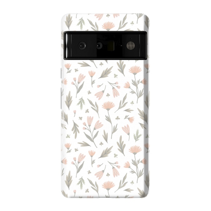 Pixel 6 Pro StrongFit delicate flowers on a white by Alena Ganzhela