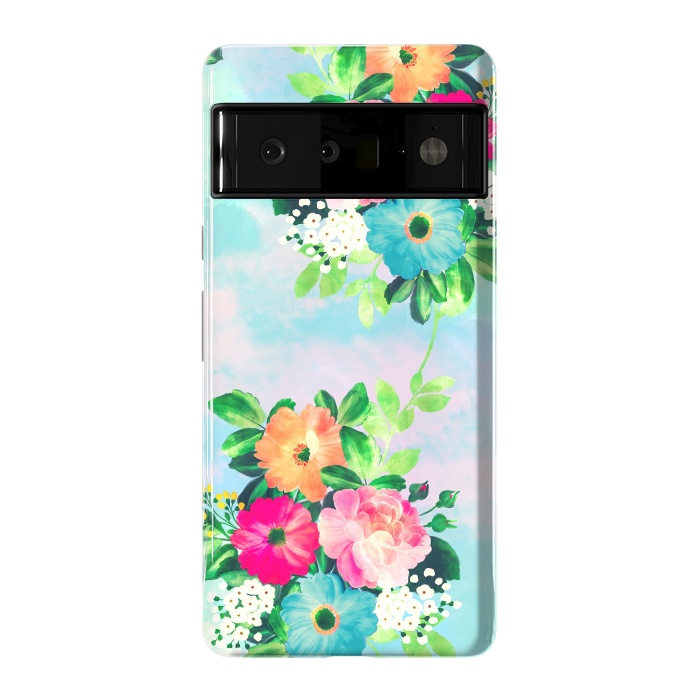 Pixel 6 Pro StrongFit Girly Vintage Roses Floral Watercolor Paint by InovArts