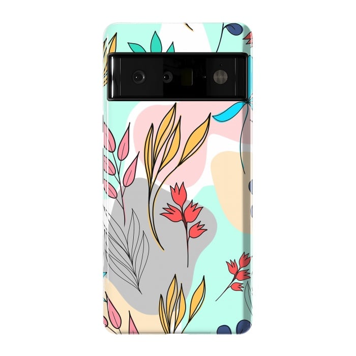 Pixel 6 Pro StrongFit Trendy colorful leaves hand drawn cute illustration by InovArts