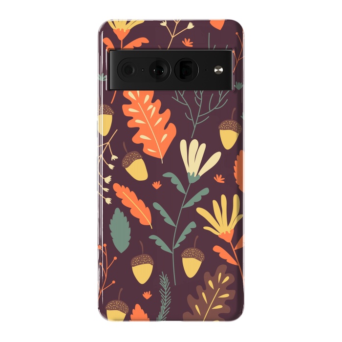 Pixel 7 Pro StrongFit Autumn Pattern With Red and Orange Leaves by ArtsCase
