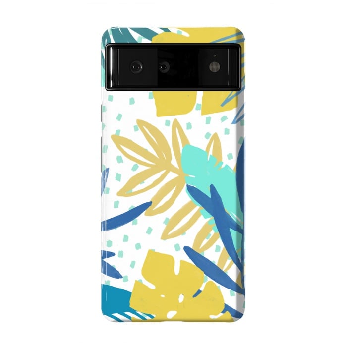 Pixel 6 StrongFit Playful colorful jungle leaves by Oana 