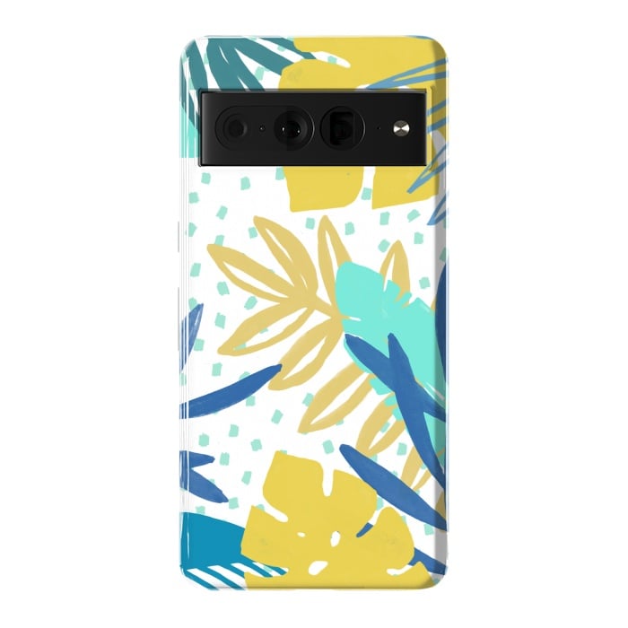 Pixel 7 Pro StrongFit Playful colorful jungle leaves by Oana 
