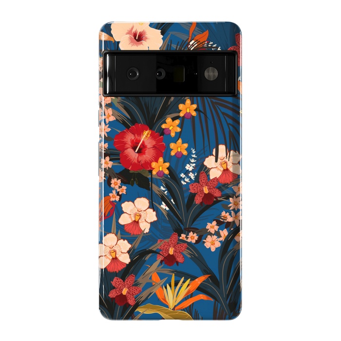 Pixel 6 Pro StrongFit Fashionable Tropical Environment with Deep Jungle Plants by ArtsCase