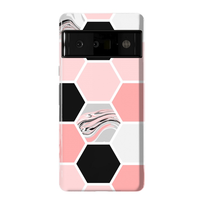Pixel 6 Pro StrongFit Geometric Stretch Pattern with Hexagonal by ArtsCase