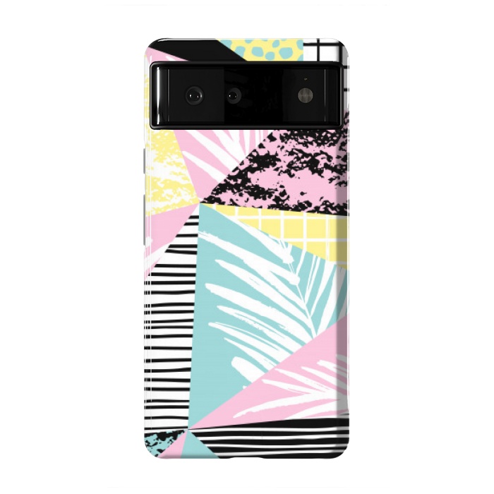 Pixel 6 StrongFit tropical abstract pink pattern by MALLIKA
