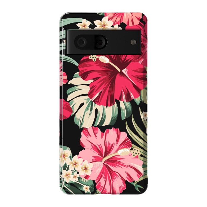 Pixel 7 StrongFit Exotic Tropical Hawaiian Hibiscus Flowers and Palms by ArtsCase