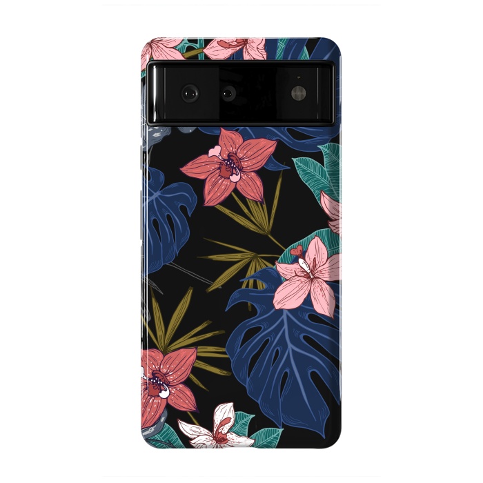 Pixel 6 StrongFit Tropical Plants, Flowers and Leaves Seamless Pattern 12 by ArtsCase