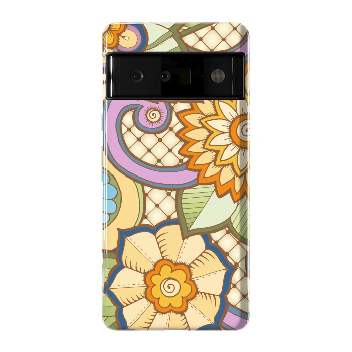 Pixel 6 Pro StrongFit Daisies Pattern with Circle Elements IV by ArtsCase