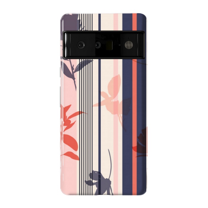 Pixel 6 Pro StrongFit stripes leaf floral pattern by MALLIKA