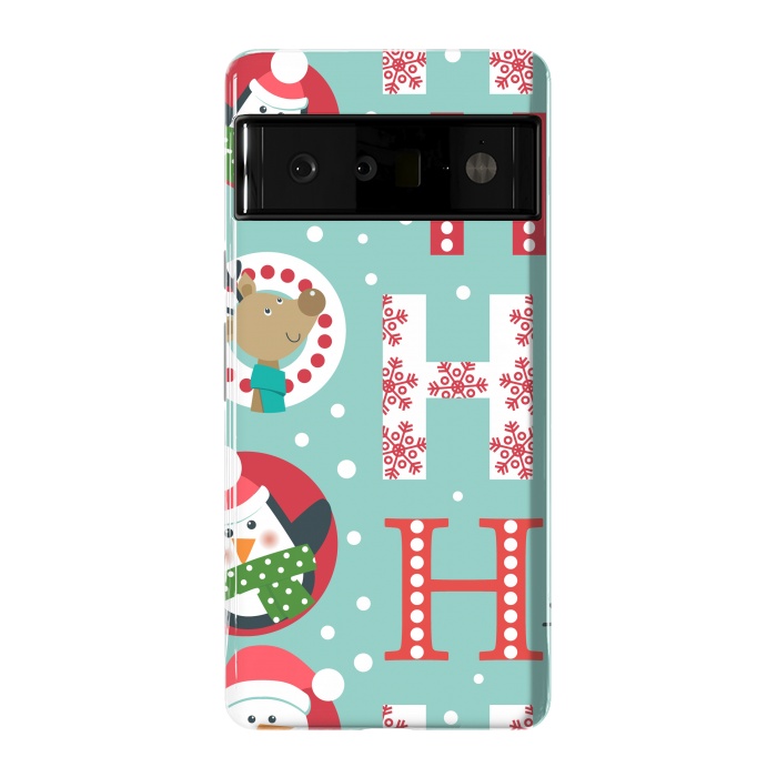 Pixel 6 Pro StrongFit Christmas Pattern with Santa Deer Penguin and Snowman by ArtsCase
