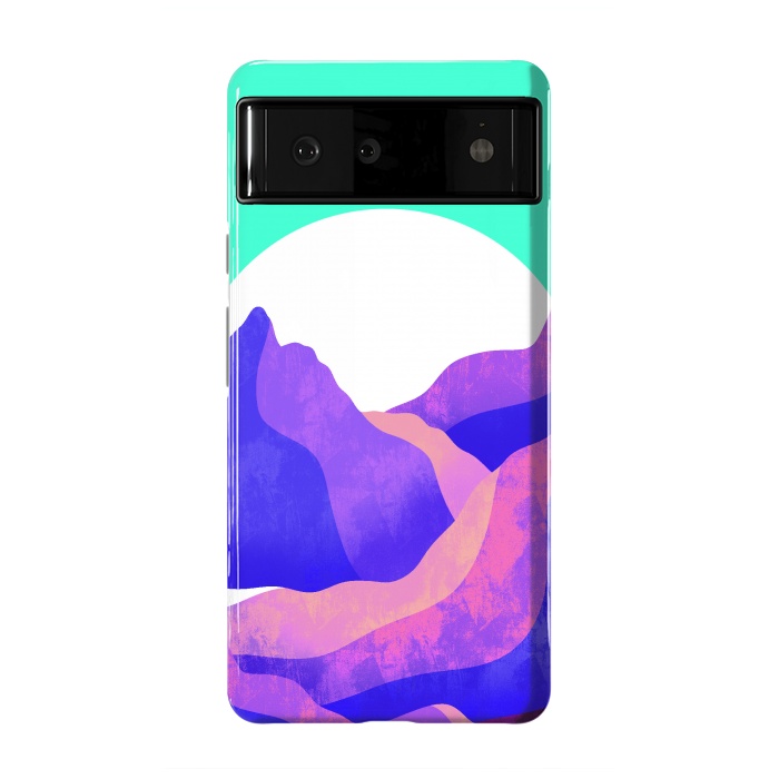 Pixel 6 StrongFit Purple textured mountains by Steve Wade (Swade)