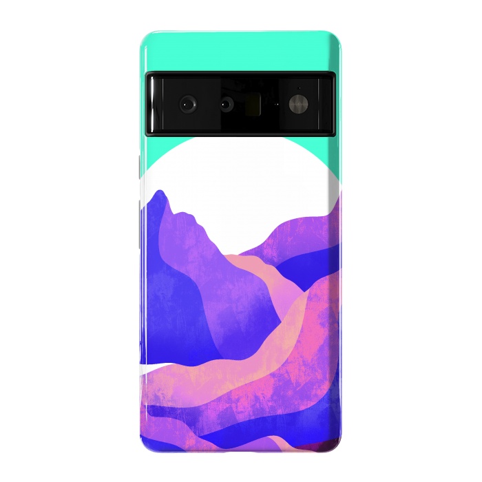 Pixel 6 Pro StrongFit Purple textured mountains by Steve Wade (Swade)