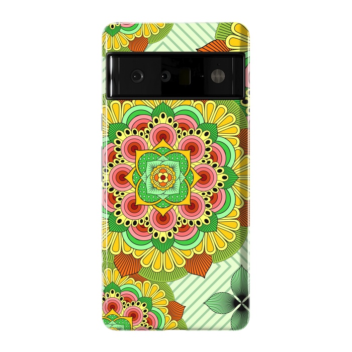 Pixel 6 Pro StrongFit Mandala African Zen Floral Ethnic Art Textile by ArtsCase