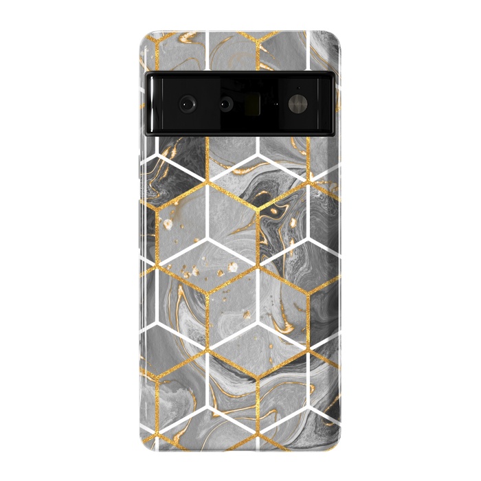 Pixel 6 Pro StrongFit Marble Hexagon by ArtsCase