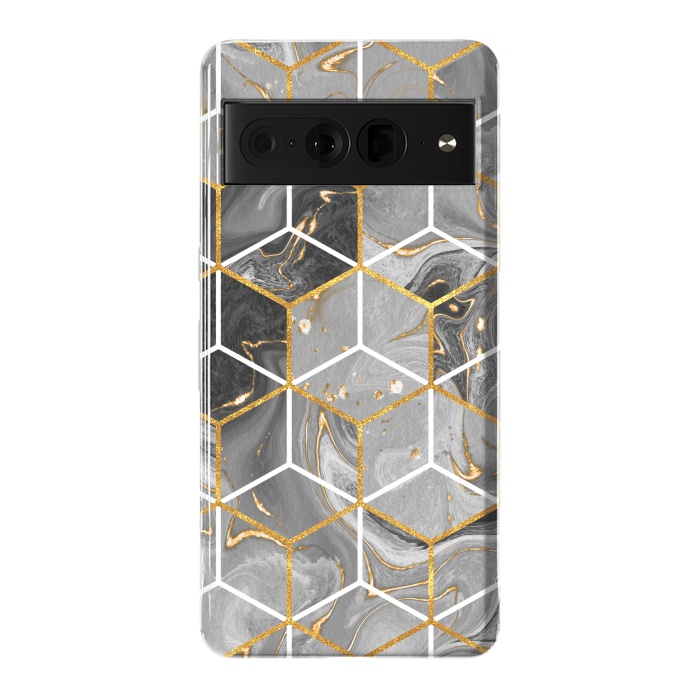 Pixel 7 Pro StrongFit Marble Hexagon by ArtsCase