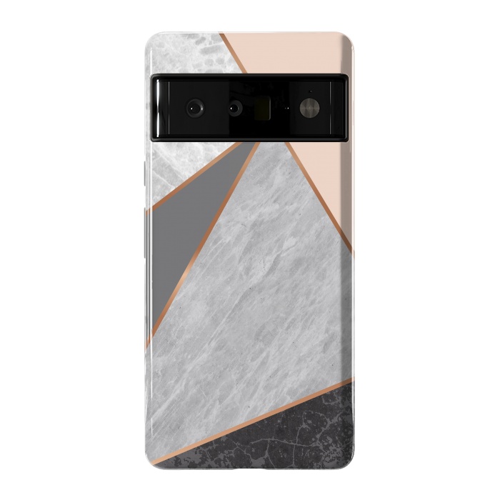 Pixel 6 Pro StrongFit Modern Geometric Minimalist with Marble Texture by ArtsCase