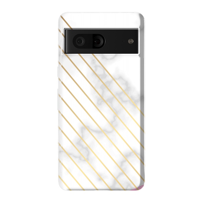 Pixel 7 StrongFit Modern Marble Design Pink and Gray by ArtsCase