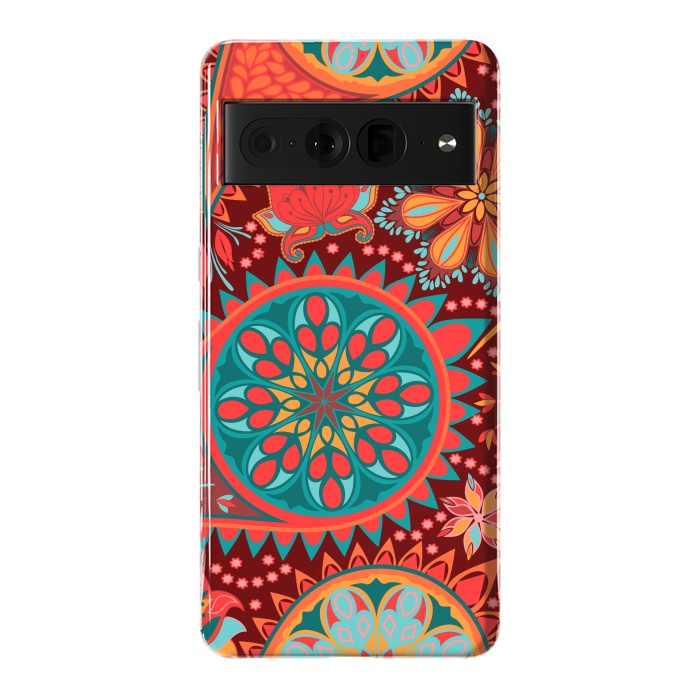 Pixel 7 Pro StrongFit Paisley Vintage Floral Motif Ethnic Seamless Background by ArtsCase