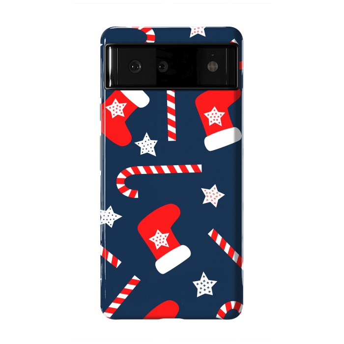 Pixel 6 StrongFit Seamless Christmas Pattern with Xmas Socks by ArtsCase