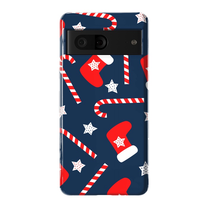 Pixel 7 StrongFit Seamless Christmas Pattern with Xmas Socks by ArtsCase