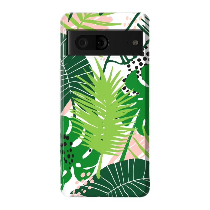 Pixel 7 StrongFit Seamless Exotic Pattern with Green Tropical Leaves by ArtsCase