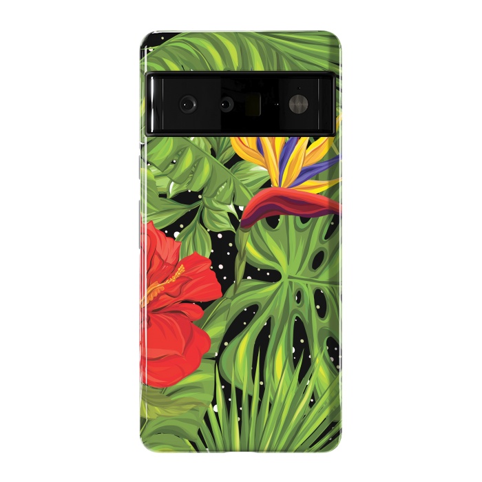 Pixel 6 Pro StrongFit Seamless Pattern Background with Tropical Plants Monstera by ArtsCase