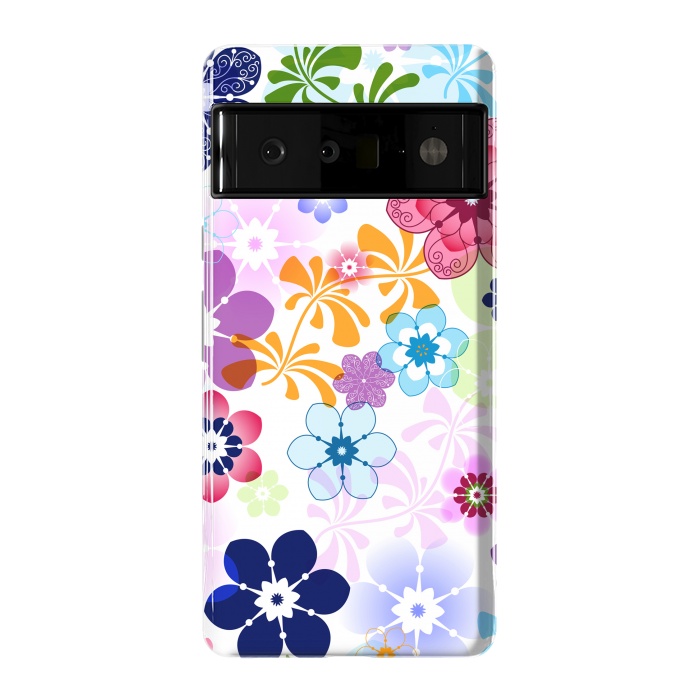 Pixel 6 Pro StrongFit Spring Colorful Seamless Floral Pattern with Transparent Flowers I by ArtsCase