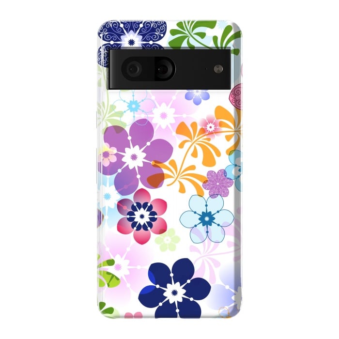 Pixel 7 StrongFit Spring Colorful Seamless Floral Pattern with Transparent Flowers I by ArtsCase