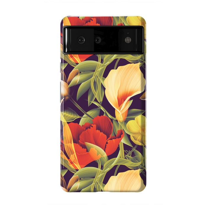 Pixel 6 StrongFit Seamless Tropical Flower Plant and Leaf Pattern by ArtsCase
