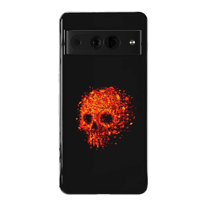 Pixel 7 Pro StrongFit Autumn Skull - Fall Leaves by Vó Maria
