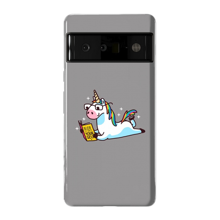 Pixel 6 Pro StrongFit Unicorn Reading Book Believe in Yourself Floor by Vó Maria
