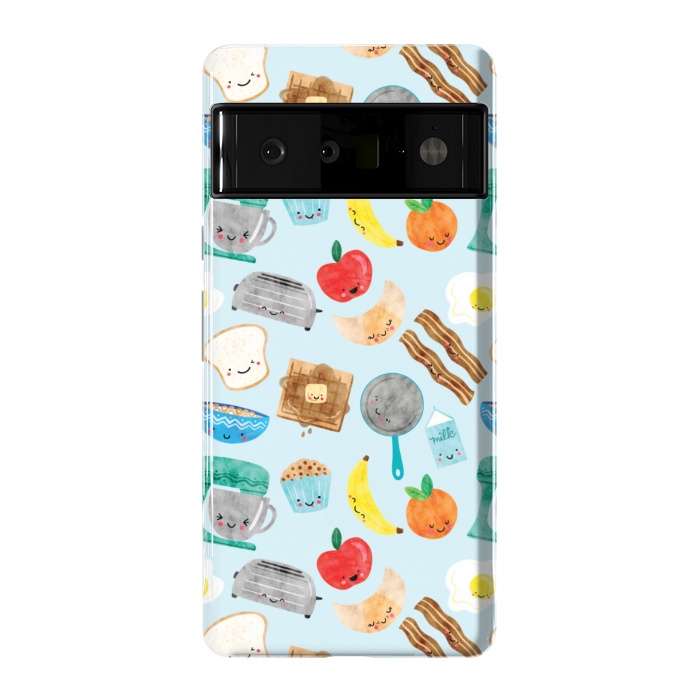 Pixel 6 Pro StrongFit Happy and Cute Breakfast Foods by Noonday Design