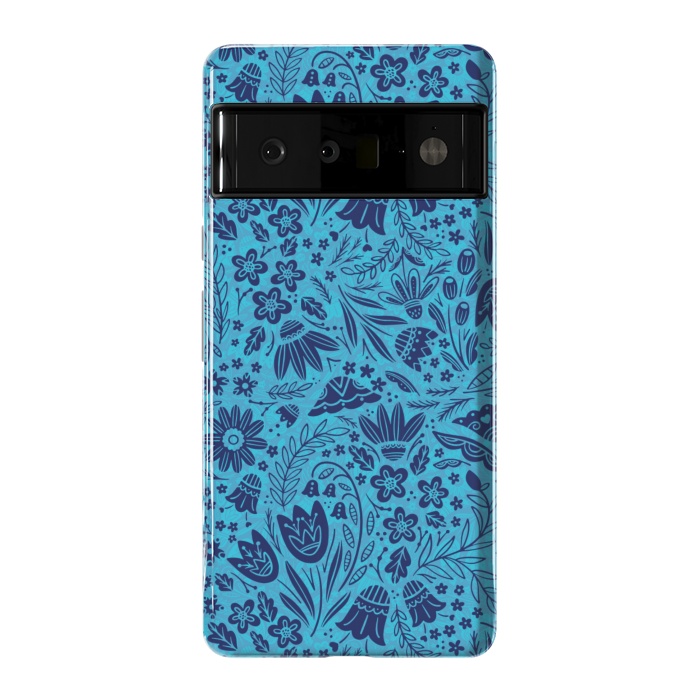 Pixel 6 Pro StrongFit Dainty Blue Floral by Noonday Design