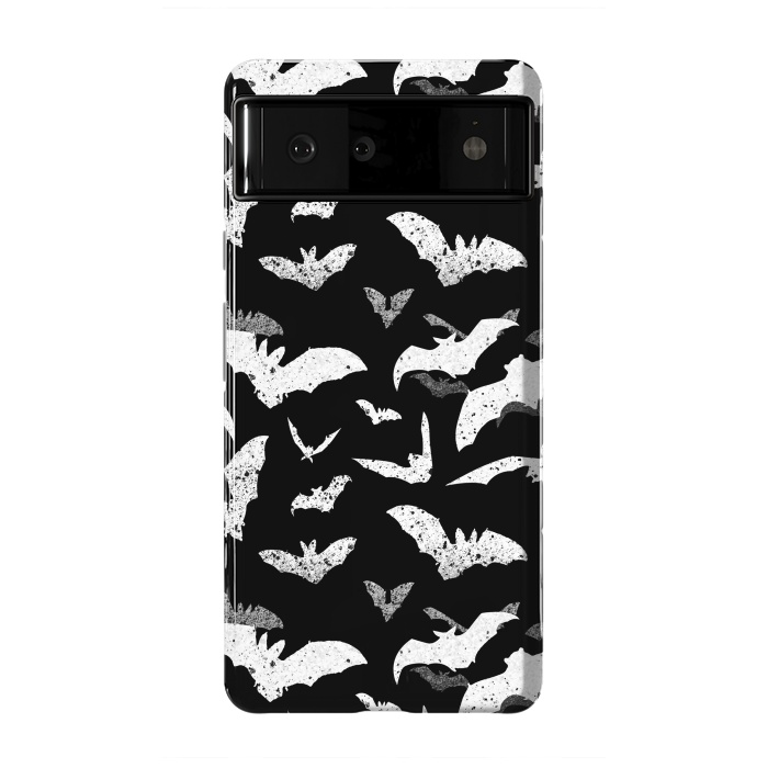 Pixel 6 StrongFit Splattered flying bats Halloween pattern by Oana 