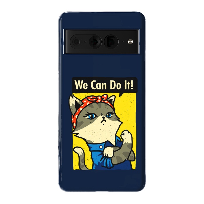 Pixel 7 Pro StrongFit Purrsist Cat We Can Do It by Vó Maria