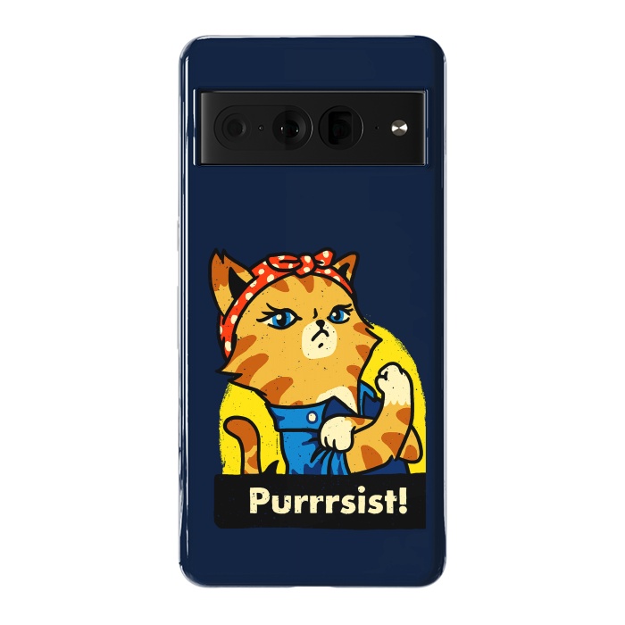 Pixel 7 Pro StrongFit Purrsist! We Can Do It Cat Lovers by Vó Maria